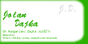 jolan dajka business card